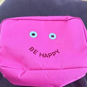 Lululemon athletica BE HAPPY Sonic Hot Pink Daily Essentials Large Pouch RARE